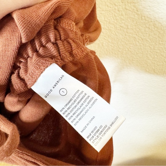 Good American Ruched Mini Dress in Brown Tortoise Shell Size 1 or Small - Picture 4 of 5